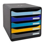 Module De Classement Big Box Plus 5 Tiroirs Bee Blue - Couleurs Assorties - Exacompta