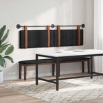 vidaXL Tête de lit suspendue Avec lumière LED Noir PU antique