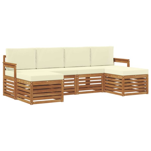 vidaXL Ensembles de canapés avec coussin 6 Pièces Naturel et Crème