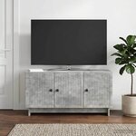 vidaXL Meuble TV 99 x 34 5 x 50 cm Gris béton Bois d'ingénierie