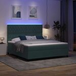 vidaXL Lit à ressorts avec matelas Vert foncé 180 x 200 cm Velours
