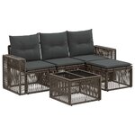vidaXL Ensemble de canapé de jardin 5 Pièces Gris et Gris foncé polyrotin