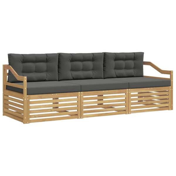 vidaXL Ensemble de canapés d'extérieur 3 pc Blanc et anthracite