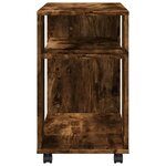 vidaXL Table d'appoint avec roues chêne fumé bois d'ingénierie