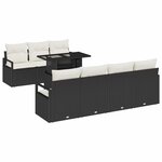 vidaXL Ensemble de canapé de jardin avec coussin 8 Pièces Noir et crème