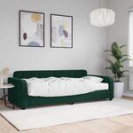 vidaXL Lit de jour avec matelas vert foncé 90x200 cm velours