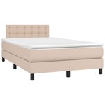 vidaXL Sommier à lattes de lit avec matelas LED cappuccino 120x190 cm