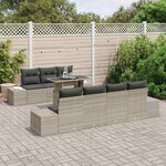 vidaXL Ensemble de canapé de jardin 8 Pièces Gris clair et gris foncé