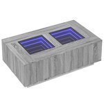 vidaXL Table basse avec LED infini sonoma gris 116x69x40 cm