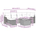 vidaXL Ensemble de canapé de jardin 7 Pièces Gris et marine polyrotin