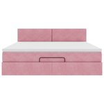 VidaXL Cadre de lit ottoman avec matelas rose 160x200 cm velours