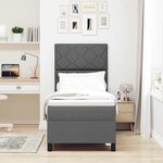 vidaXL Lit à ressorts avec matelas et lumière LED en gris foncé  80x200 cm en tissu
