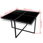 vidaXL Ensemble à manger d'extérieur 9Pièces coussins Résine tressée Noir