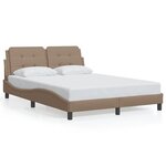 vidaXL Cadre de lit avec tête de lit Cappuccino 140x190 cm Similicuir