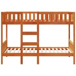 vidaXL Lit superposé cire marron 75x190 cm bois de pin massif
