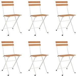 vidaXL Chaises de bistrot pliantes lot de 6 Bois d'acacia solide acier