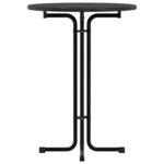 vidaXL Table à manger noir Ø80x110 cm bois d'ingénierie et acier