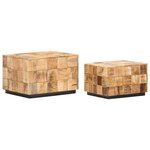 vidaXL Tables basses 2 Pièces avec design de blocs Bois de manguier brut