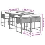 vidaXL Ensemble à manger de jardin avec coussins 5Pièces Beige poly rotin