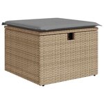 vidaXL Salon de jardin avec coussins 5 Pièces beige résine tressée