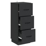 vidaXL Armoire à tiroirs 33 x 34 5 x 87 cm Bois d'ingénierie Noir