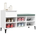 vidaXL Armoire à chaussures Blanc 102x36x60 cm Bois d'ingénierie