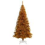 vidaXL Sapin de Noël artificiel avec support Doré 180 cm PET