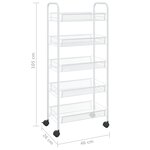 vidaXL Chariot de cuisine à 5 niveaux Blanc 46x26x105 cm Fer