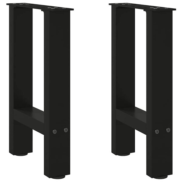 vidaXL Pieds de table basse Noir 2 pièces 38 x (42-43) cm Acier