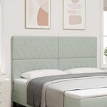 vidaXL Tête de Lit LED Argyle Gris clair 90 cm Velours