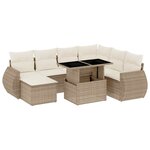 vidaXL Salon de jardin avec coussins 8 Pièces beige résine tressée