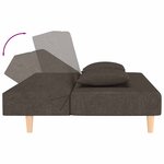 vidaXL Canapé-lit à 2 places avec deux oreillers marron tissu