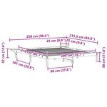 vidaXL Cadre de lit avec tables de chevet Naturel 200 x 210 cm