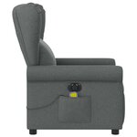 vidaXL Fauteuil inclinable de massage électrique gris foncé tissu