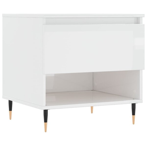 vidaXL Table basse blanc brillant 50x46x50 cm bois d’ingénierie