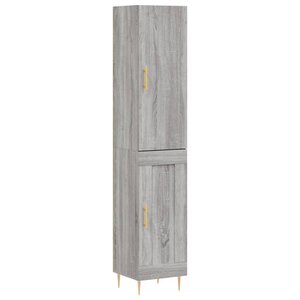 vidaXL Buffet haut Sonoma gris 34 5x34x180 cm Bois d'ingénierie