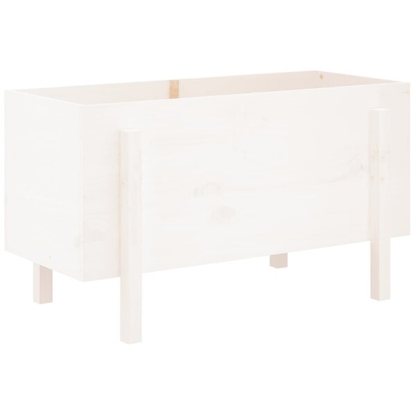 vidaXL Lit surélevé de jardin blanc 101x50x57 cm bois de pin massif