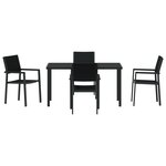vidaXL Ensemble de salle à manger de jardin 5 pièces Noir Poly Rotin