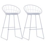 vidaXL Chaises de bar lot de 2 blanc similicuir