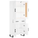 vidaXL Buffet haut Blanc 69 5x34x180 cm Bois d'ingénierie