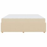 vidaXL Cadre de lit avec matelas Crème 200 x 200 cm tissu