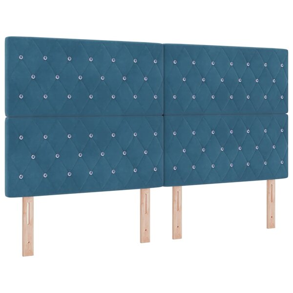 vidaXL Tête de lit LED avec tête de lit Bleu foncé 180 cm Polyester