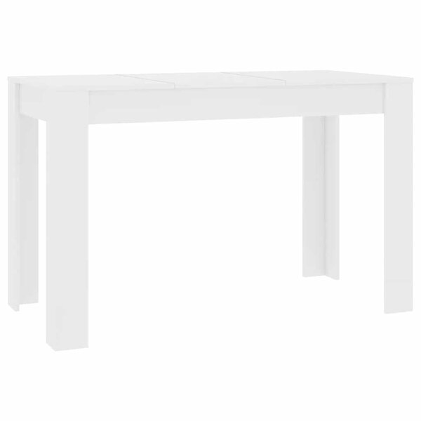 vidaXL Table à manger Blanc 120x60x76 cm Bois d'ingénierie