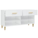 vidaXL Armoire à chaussure Blanc brillant 102x35x55 cm Bois ingénierie