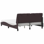 vidaXL Lit avec matelas marron foncé 160x200 cm tissu