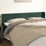 vidaXL Tête de lit avec oreilles Vert foncé 183x16x78/88 cm Velours