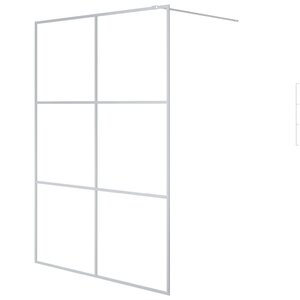 vidaXL Paroi de douche Argenté 140x195 cm Verre ESG transparent