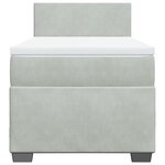 vidaXL Sommier à lattes de lit et matelas Gris clair 100x200cm Velours