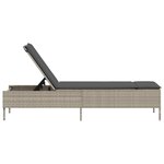 vidaXL Chaise longue avec coussin gris clair résine tressée
