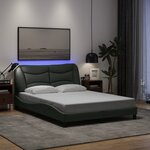 vidaXL Cadre de lit avec LED sans matelas Hvar gris foncé 120x200 cm tissu